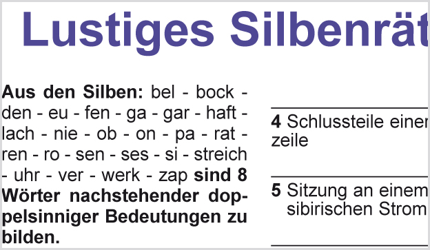 Texträtsel – KRUPION Rätselshop